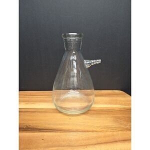 Vintage Glass 1000mL Graduated Erlenmeyer Filter Flask w/ Sidearm